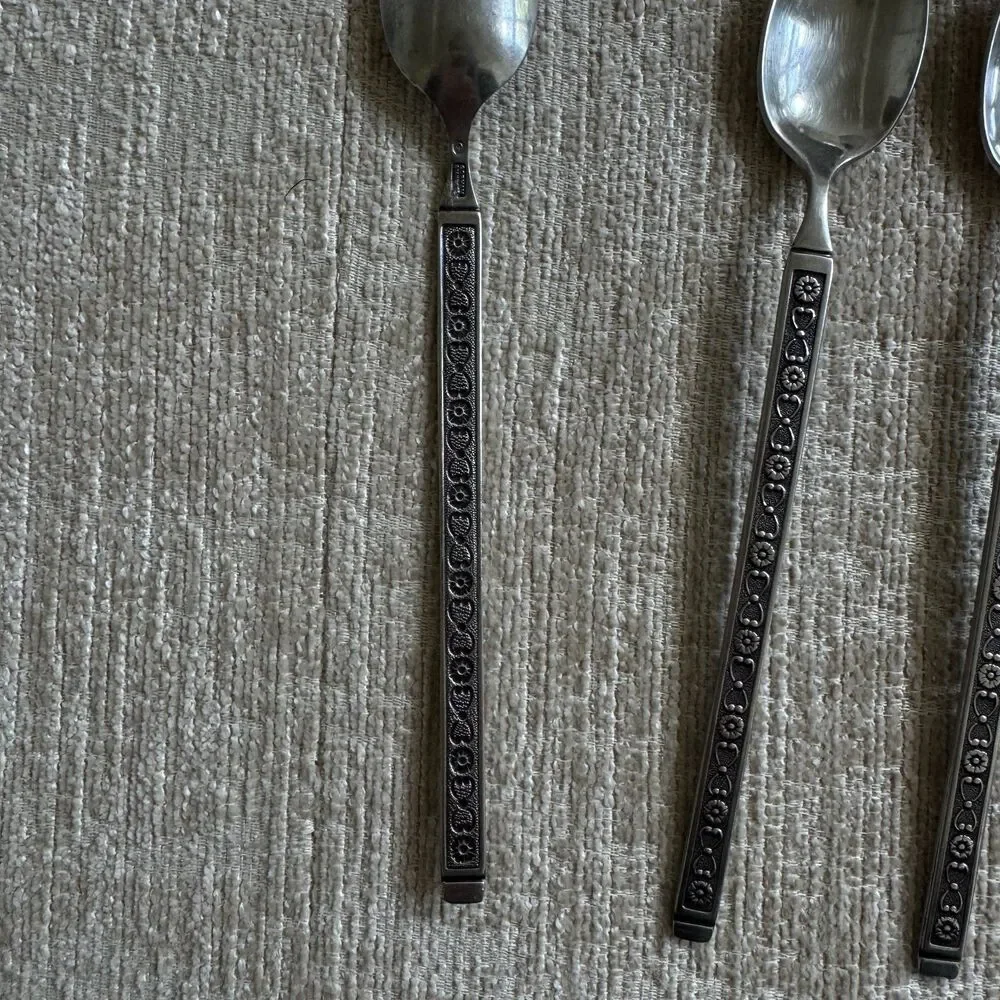 Gorham Stainless Vintage Hacienda Pattern Long Teaspoons Set of 4